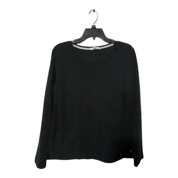 Tommy Hilfiger Womens Black Fleece Pajama Set Long Sleeve Wide Leg Size Large - Picture 9 of 9